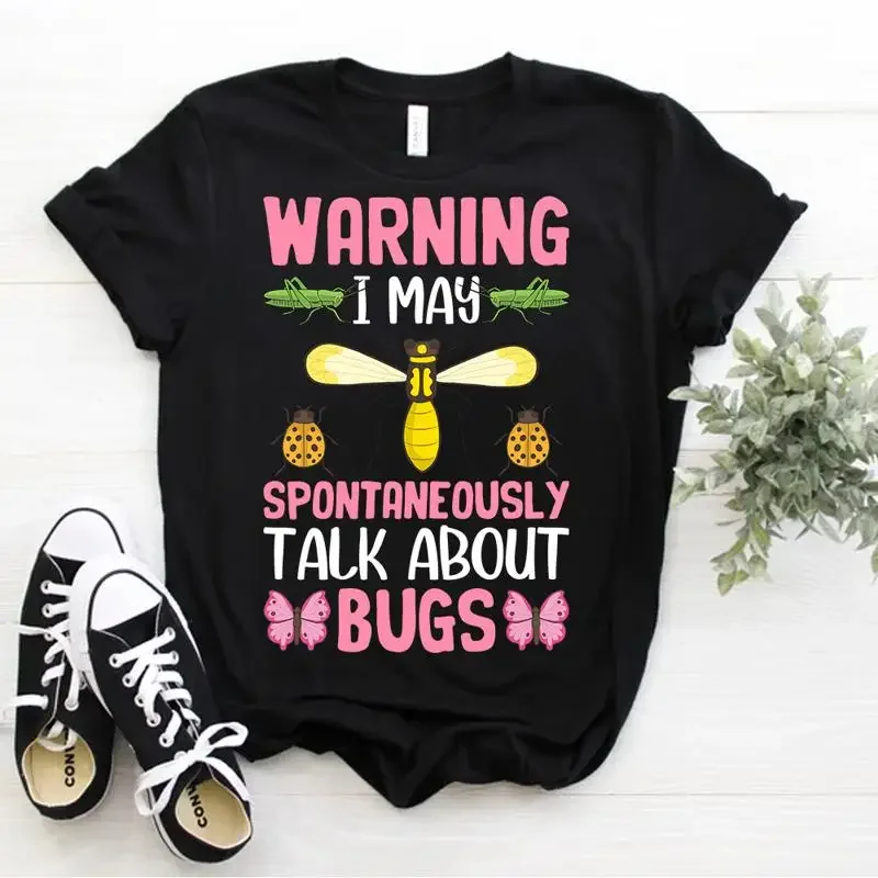 Warning I May Spontaneously Talk About Bugs Insect Collector T Shirt Entomology
