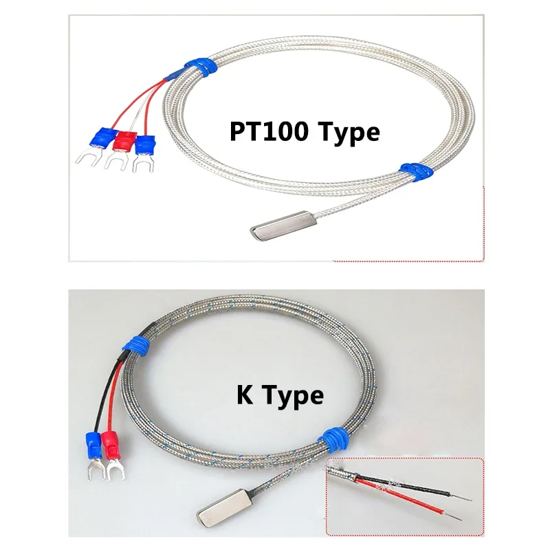 Stainless Steel PT100\\K Pasted Type Surface Measurement  patch temperature Sensor 1-20m Shielded Cable 3 Wire thermal resistance