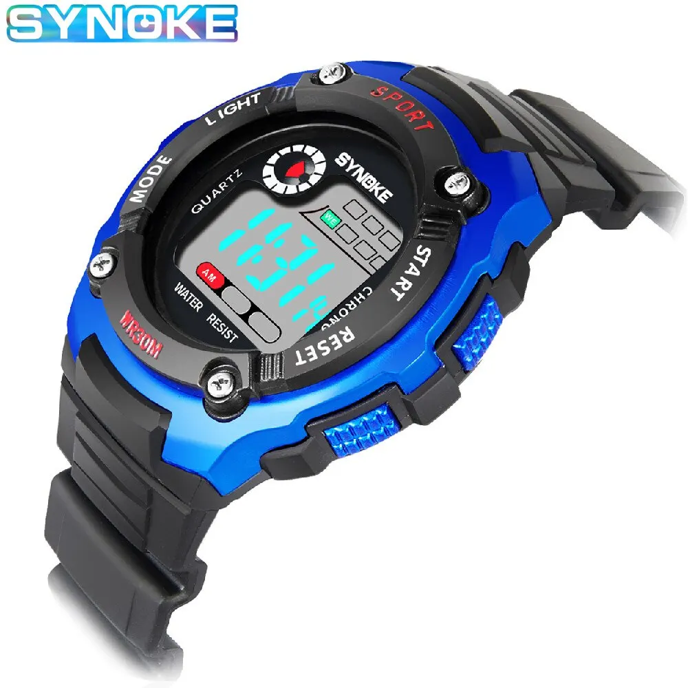 SYNOKE Electronic Watch For Men Sport Watch Multifunction Military Sports Waterproof Luminous LED Digital Student Fashion