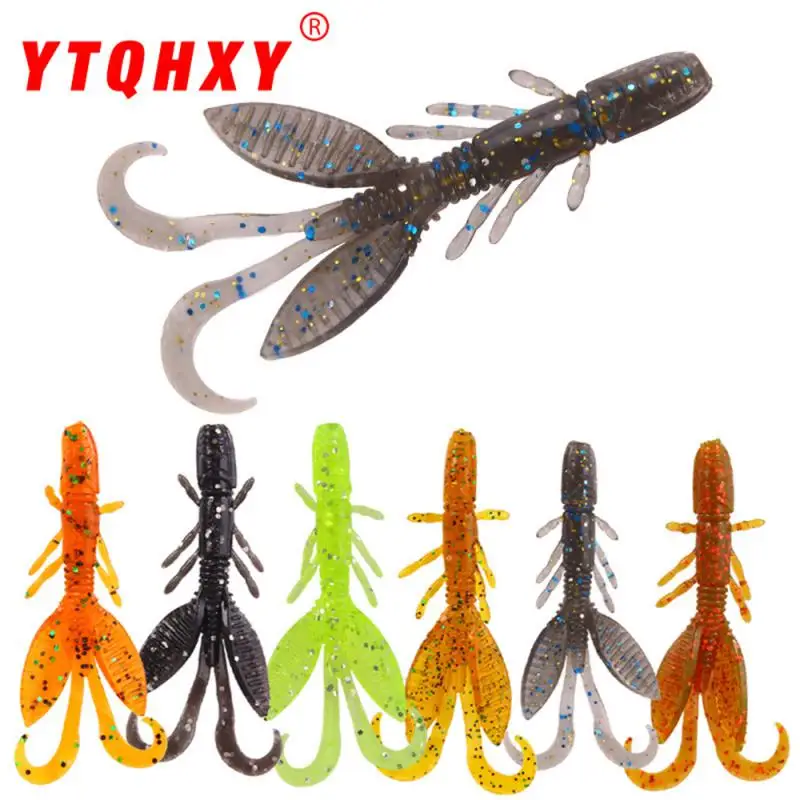 2pcs Crystal Artificial Soft Bait Imitation Shrimp Road Bait Crystal Soft Worm Bait Bionic Shrimp Fishing Lure Fishing Tools