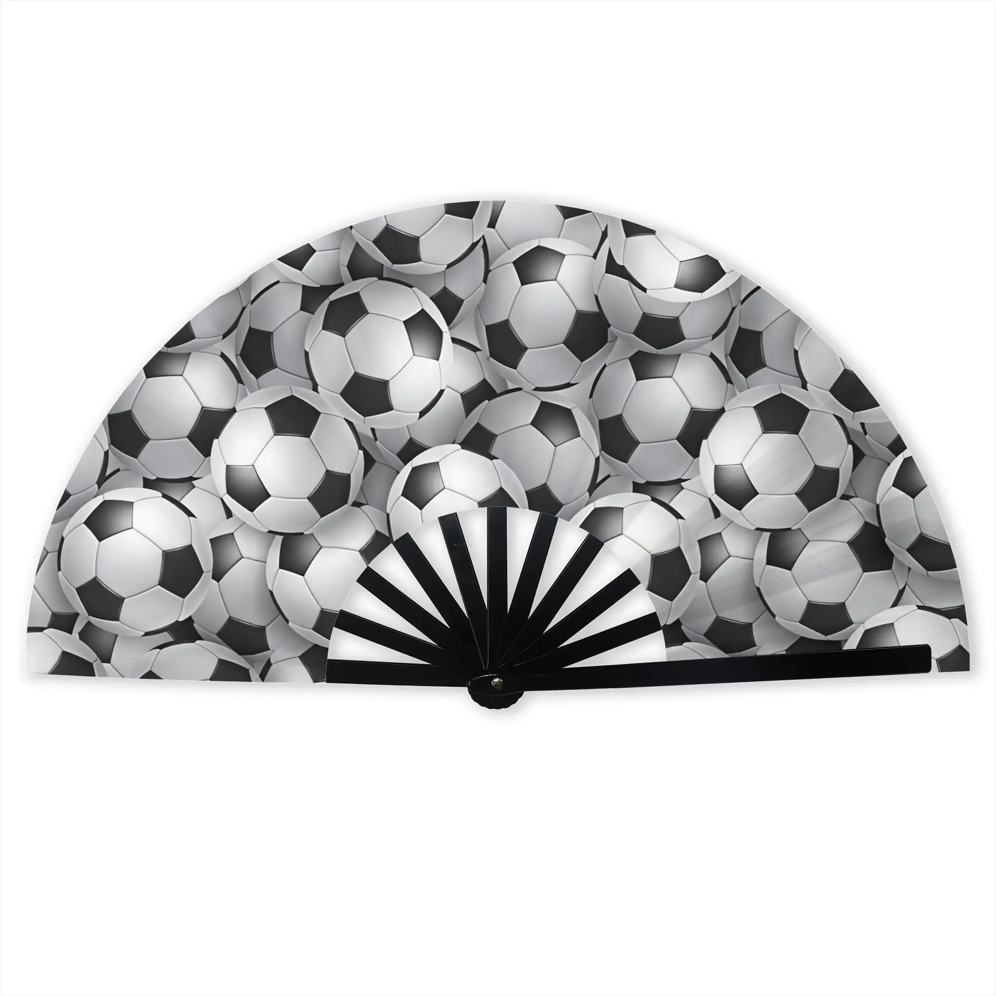 Soccer Ball Footbally Seamless Pattern Hand Fan Promotional Gift Wedding  Durable Folding Fans Novelty Bulk Pack Fan