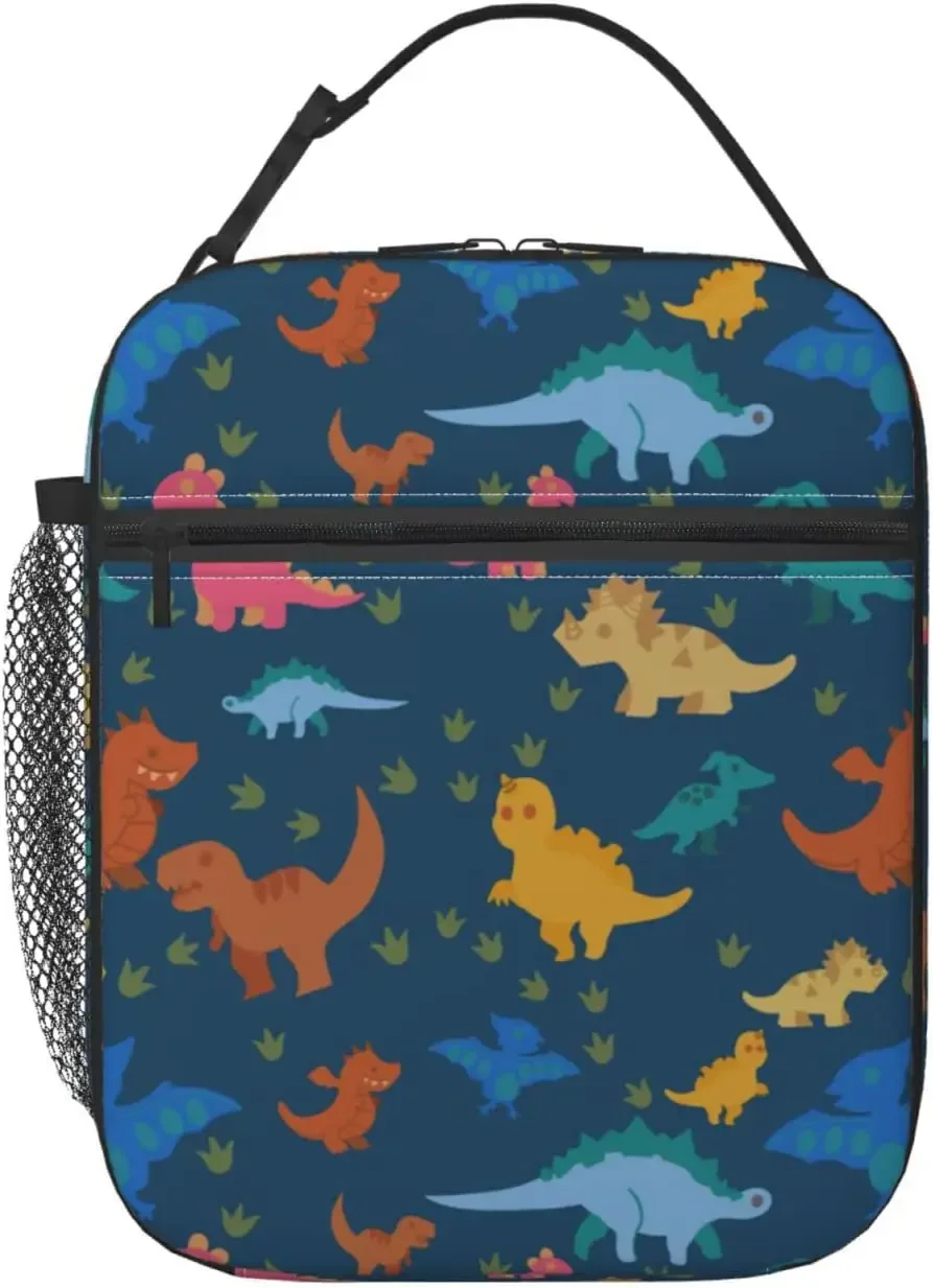 Cartoon Dinosaur Lunch Box Kids Boys Girls Insulated Cooler Thermal Cute Lunch Bag Tote for School