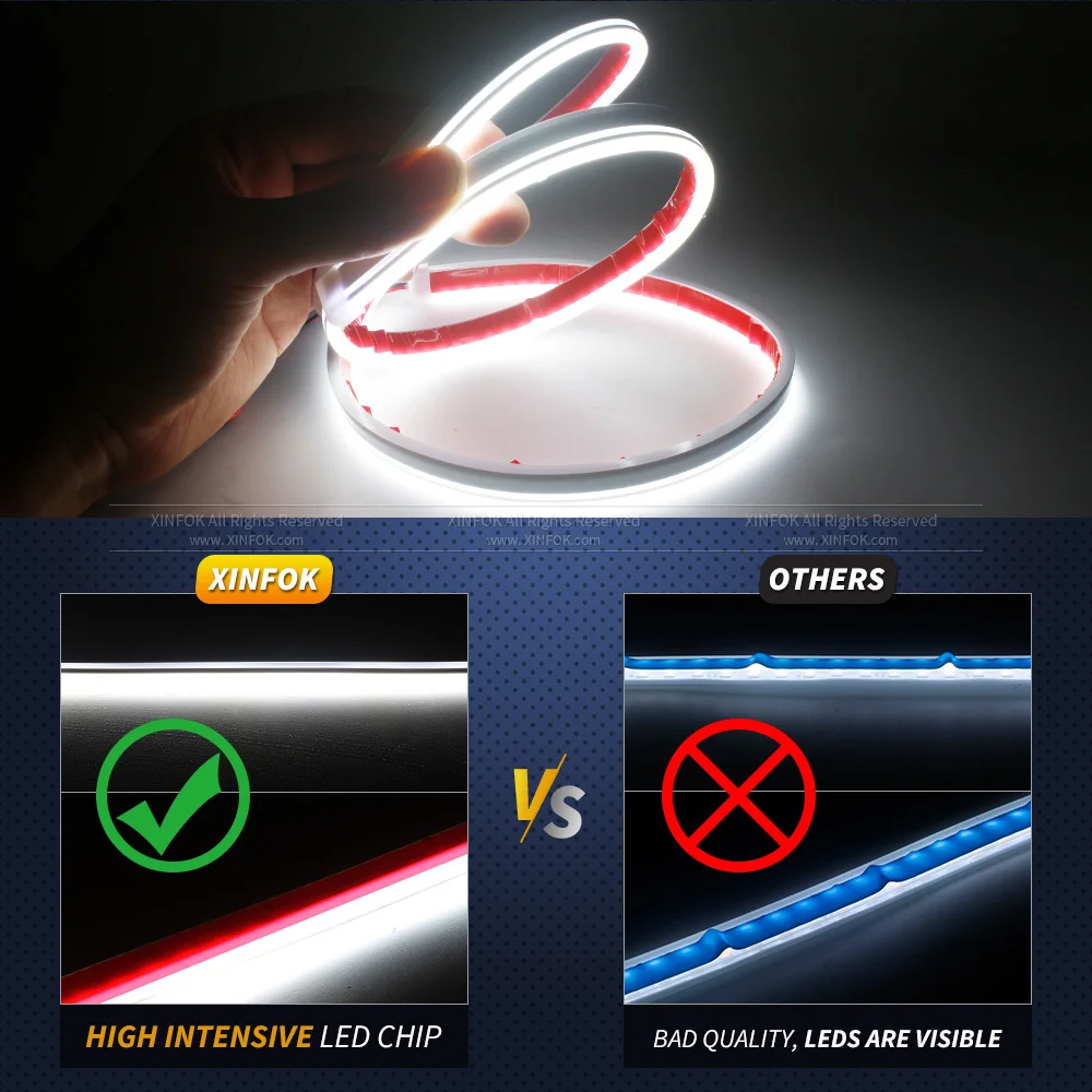 Dynamic Led Car Hood Lights Strip Universal Engine Hood Guide Decorative Light Bar Auto Headlights Car Daytime Running Light