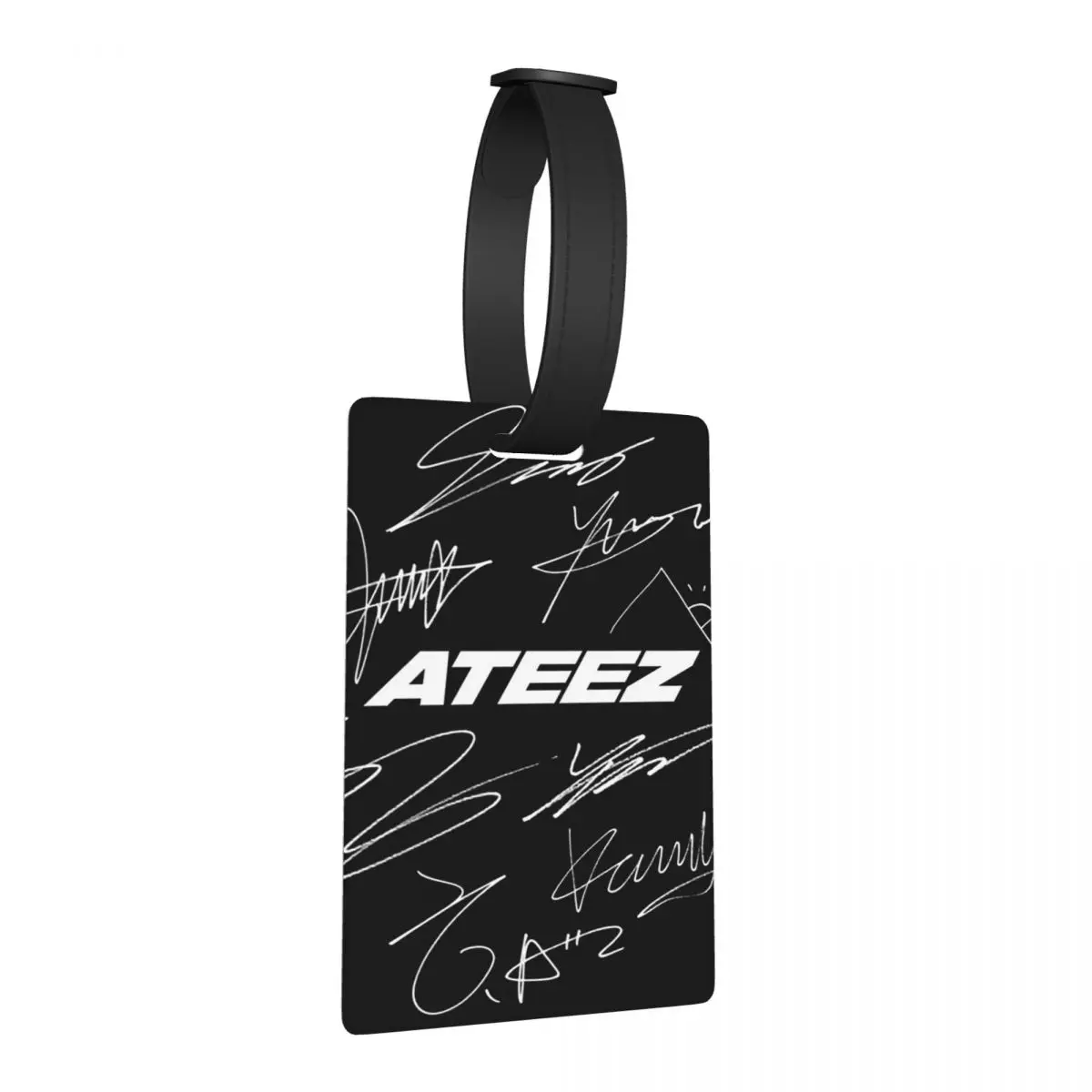 

ATEEZ - Logo + Autographs (black) Luggage Tags Suitcase Accessories Fashion Baggage Boarding Tag Label Holder ID Name Address