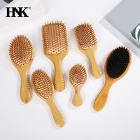 Bamboo Wooden Hair Brush Massage Comb Scalp Massager For Hair Growth Anti-Static Straightening Brush Soft Beard Baby Brush