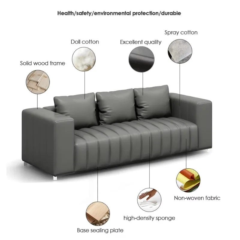 Deluxe Leather Office One Seater Conference Guest Sofa Office
