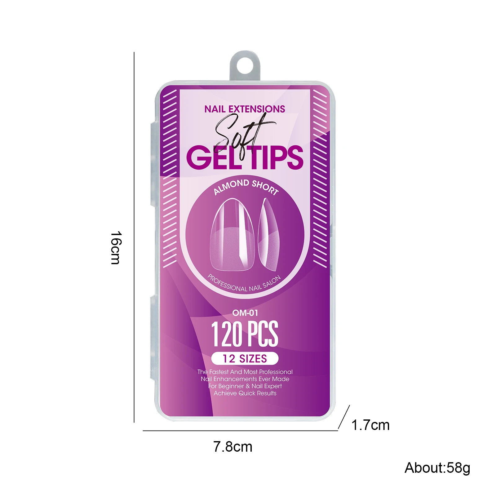 120 Stück Halbmatte Verlängerungs-Gel-Tips, Mandel-, Stiletto-, Coffin- und French-Form, Künstliche Nägel, Vollabdeckung, Acryl, für Salon und Zuhause, Press-On-Nägel