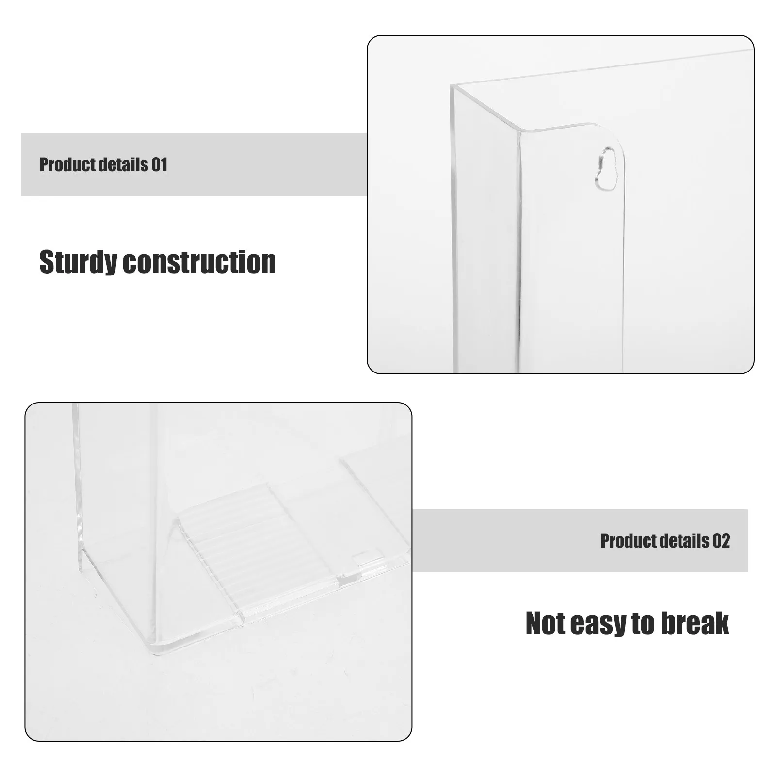 Wall Mount Clear Acrylic Document Holder Hanging File Organizer A4 Folder for Posters Flyers Magazines Office Wall Organizer