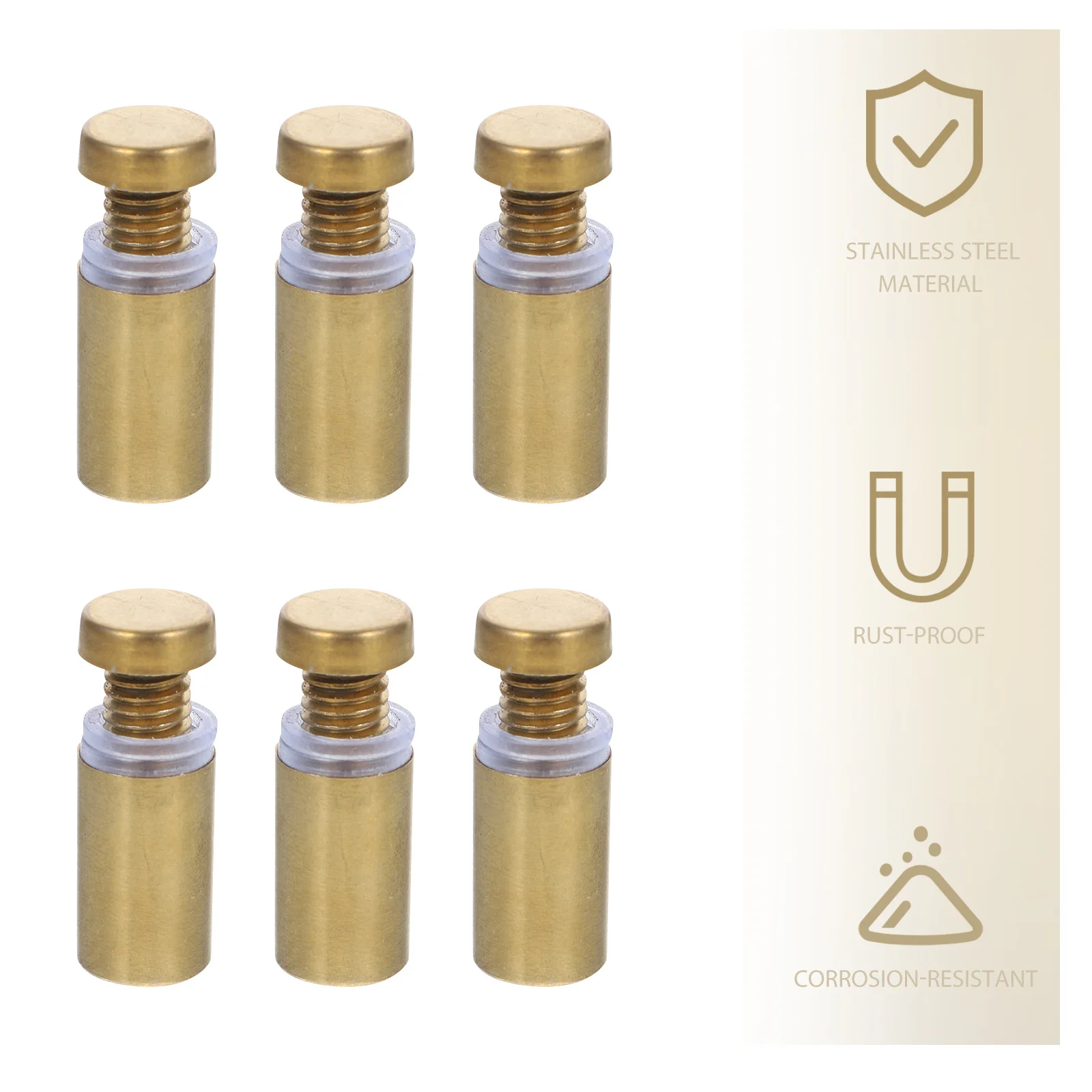 

12pcs Advertising Nails Stainless Steel Thickened Wall Standoff Mounts For Sign Holders Glass Acrylic Display Boards Office Shop