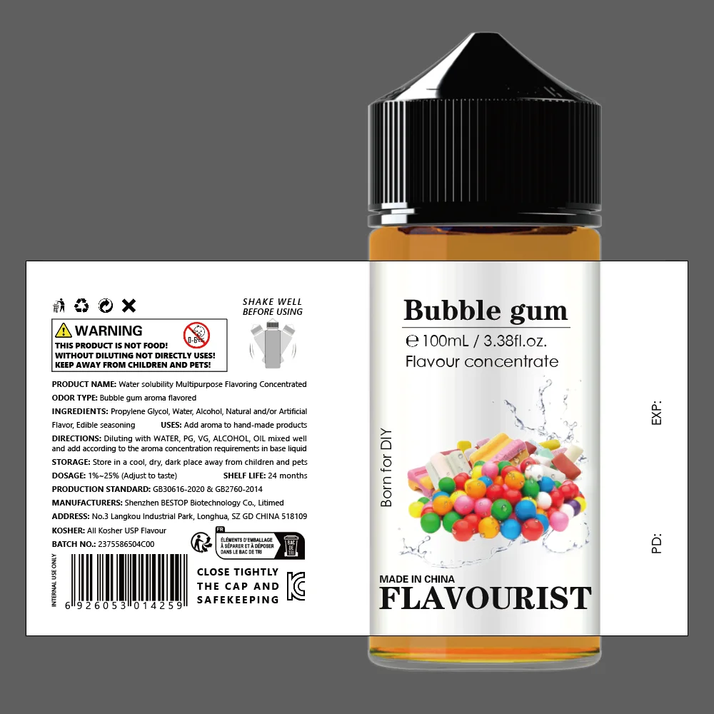 FLAVOURIST chicle aroma soluble en agua concentrado saborizante
