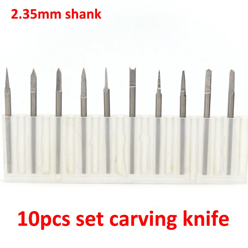 

10pcs set HSS Woodworking Router Bit Metric Ball Knife 2.35mm Shank Milling Cutter for Wood Carving Root Carving Engraving