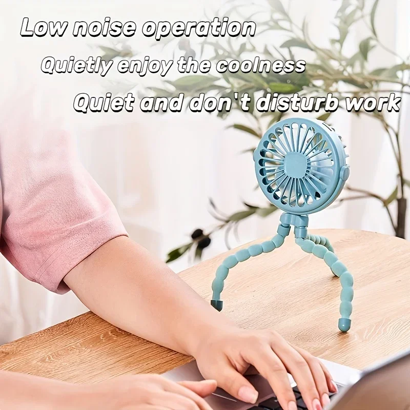 1 PC Nowy przenośny mini wentylator USB Octopus Regulowany wentylator ze światłem Elastyczny statyw do wózka Biurko Wielofunkcyjna scena