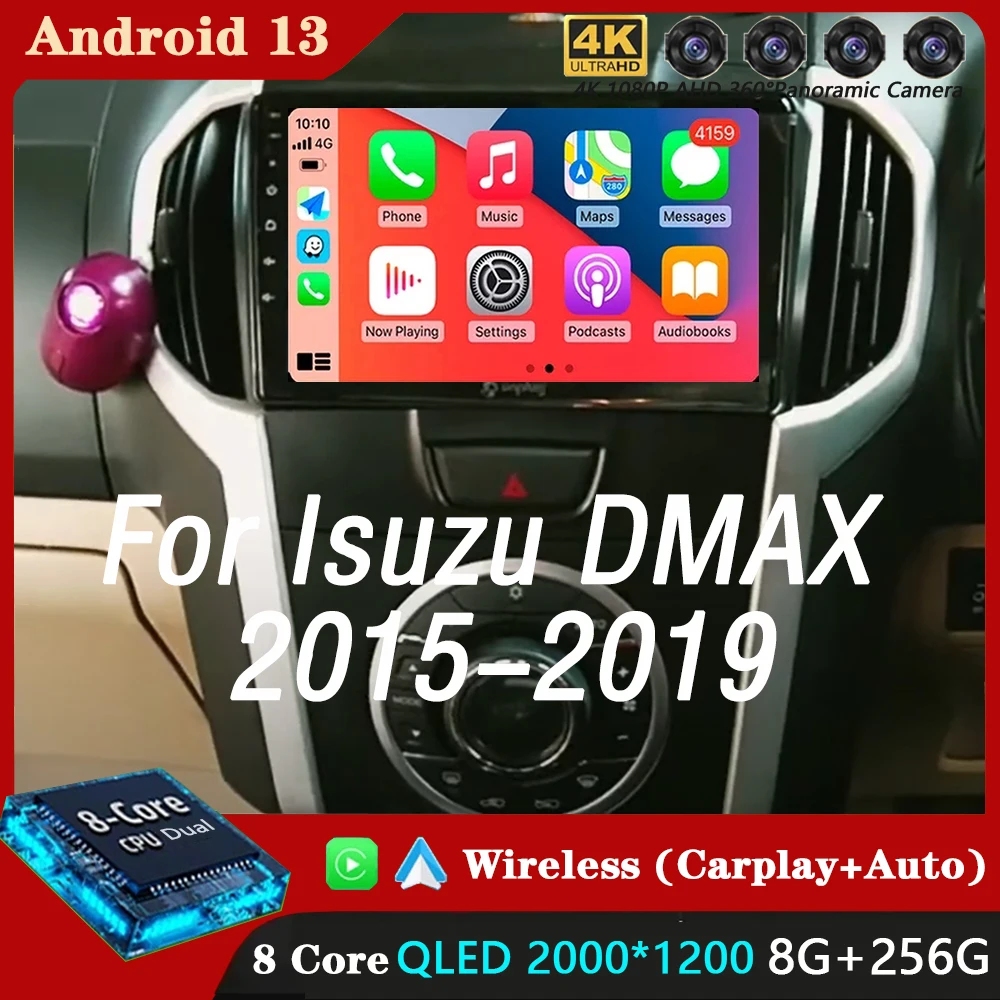 

Android 13 Carplay Auto For Isuzu DMAX 2015 2016 2017 2018 2019 Car Radio Multimedia Video Player Navigation GPS No 2Din 2 Din
