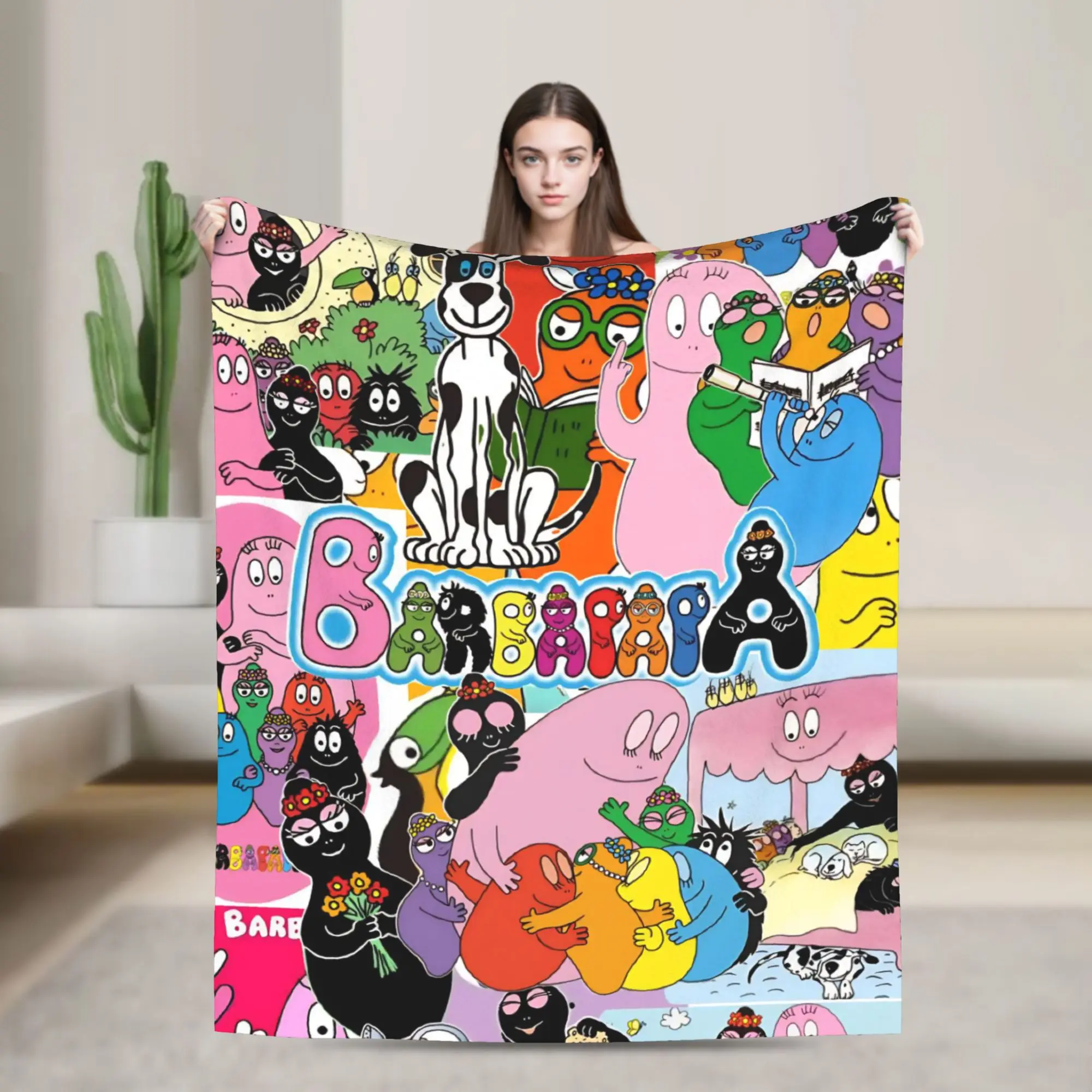 

Одеяло с героями мультфильмов Kawaii Barbapapa, несколько размеров, уютные и легкие пледы для дивана, дивана и кровати