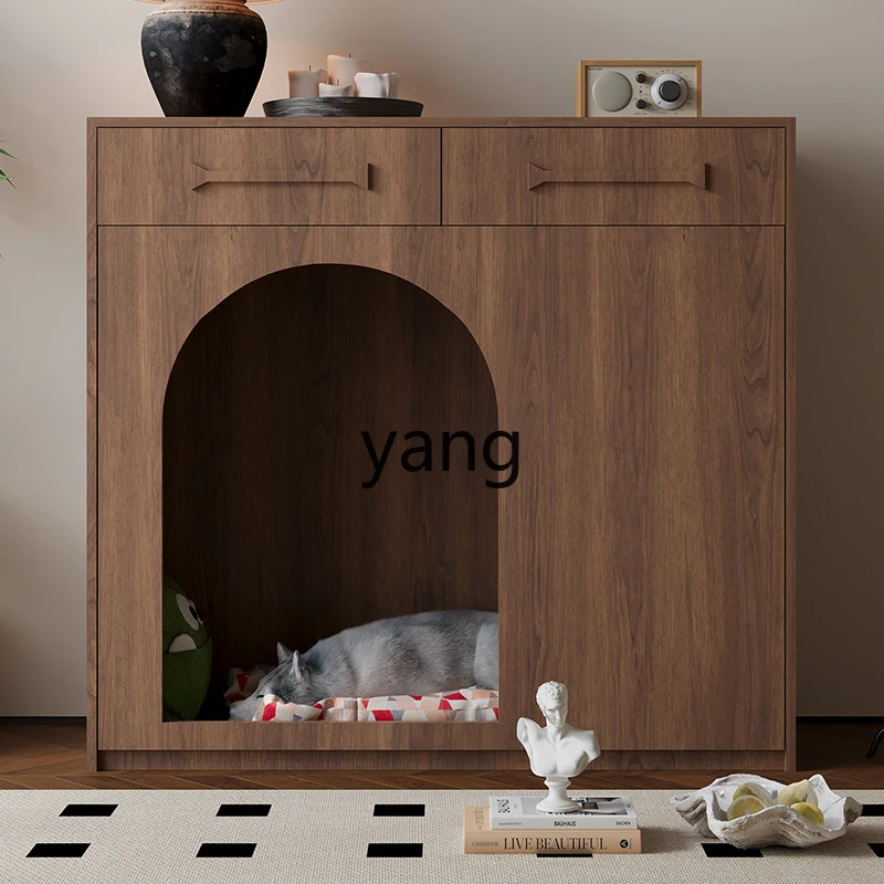 LH dog cage custom solid wood storage side cabinet against the wall multi-functional dog house