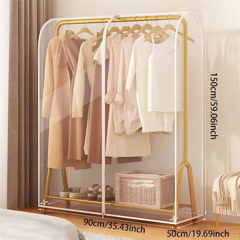 PEVA Clothes Dust Cover Fabric Case Suit Cover For Home Hanging-type Coat Storage Bag Wardrobe Hanger Transparent Organizer