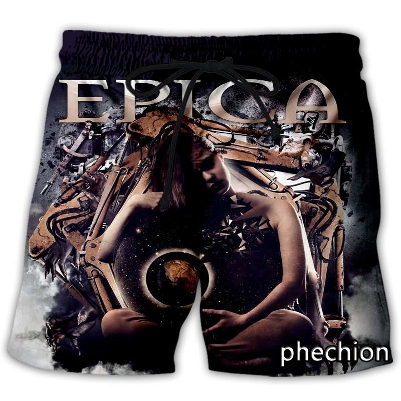 phechion New Fashion Men/Women Epica 3D Print Casual Shorts Streetwear Men Loose Sporting Shorts L160