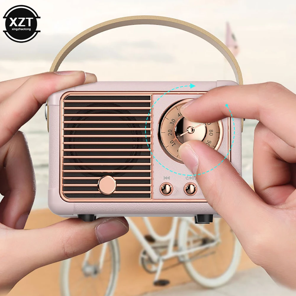 Retro Wireless Bluetooth-Compatible Speaker Vintage FM Radio Portable USB Interface Classical Decoration Speakers Music Player