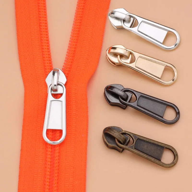 10pcs 3# 5# Zipper Sliders Metal Repair Kit Replacement Zip Slider Teeth for DIY Apparel Sewing Supplies Accessory