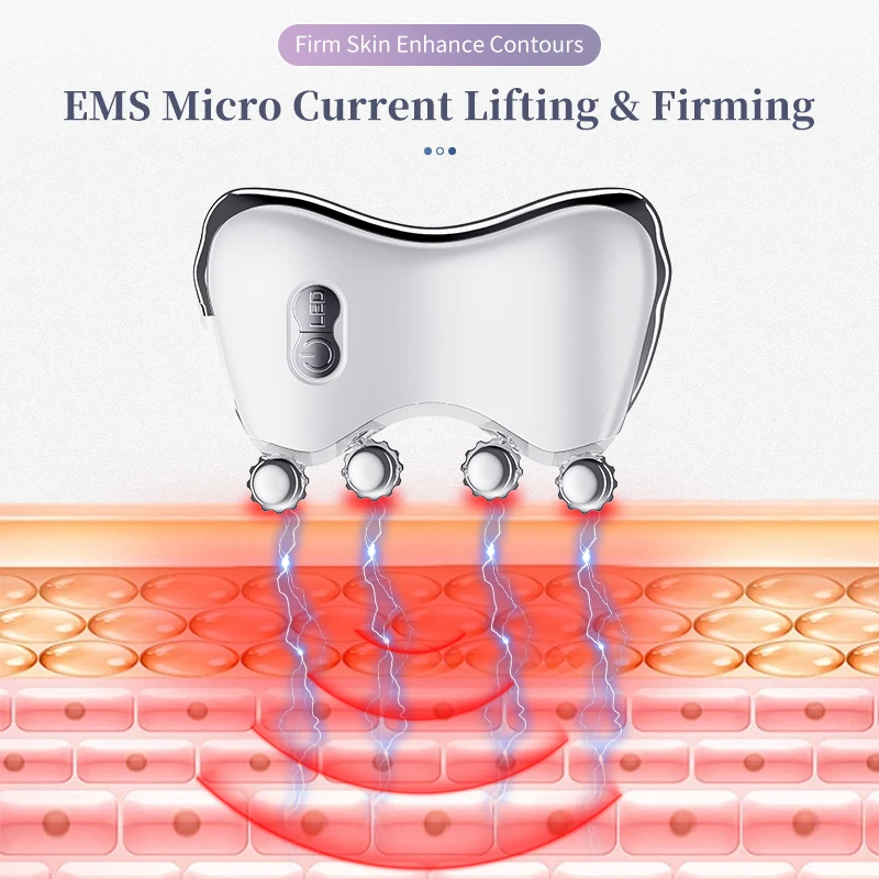 Electric Metal Face Roller Massager 5 Color Vibration Heating Guasha Roller Beauty Personal Care Products