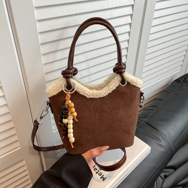 

High Quality Plush Design Simple Fashion Popularity Crossbody Bags for Women Autumn Winter Popular Suede Shoulder Bags