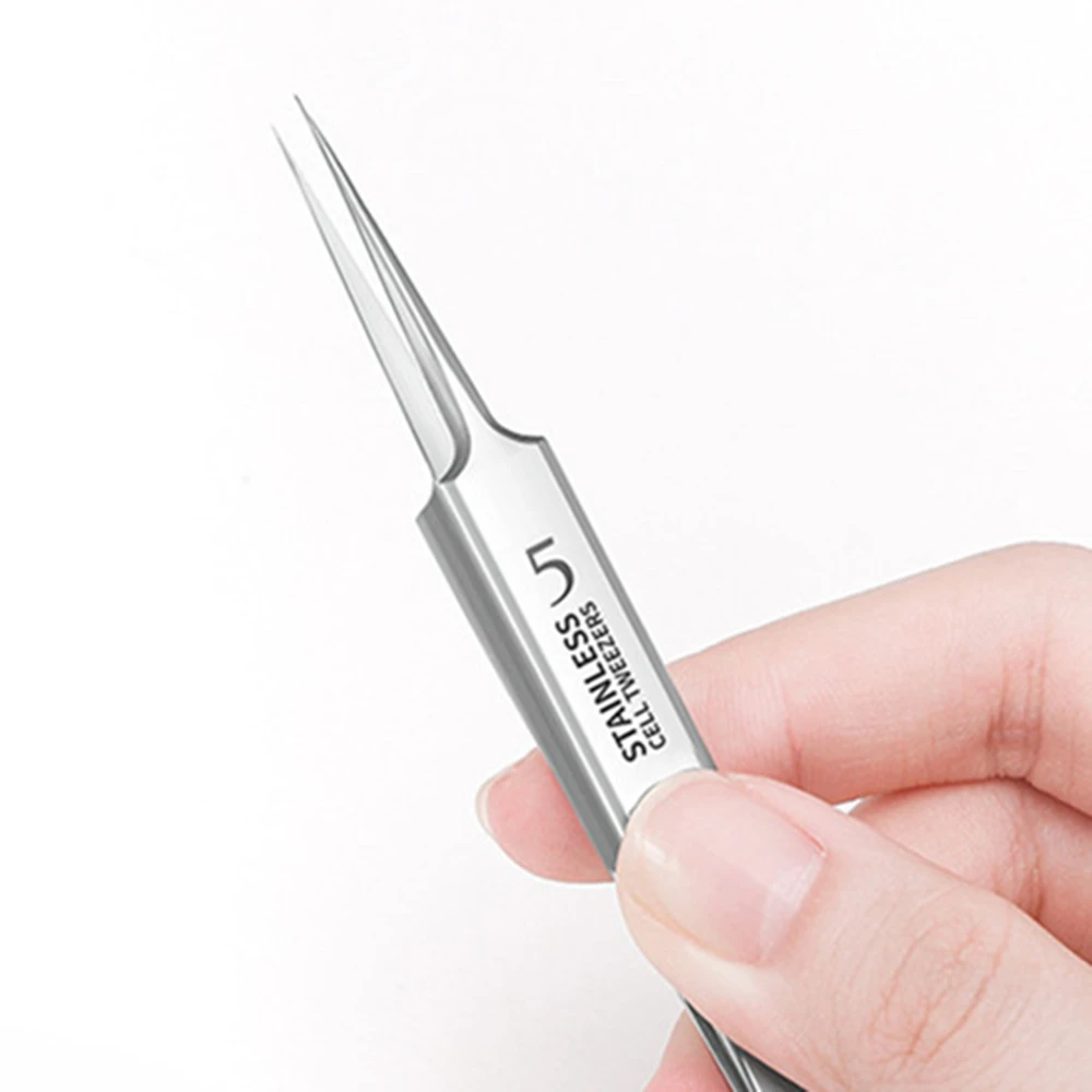 

German Ultra-fine No. 5 Cell Pimples Blackhead Clip Tweezers Beauty Salon Special Scraping & Closing Artifact Acne Needle Tool