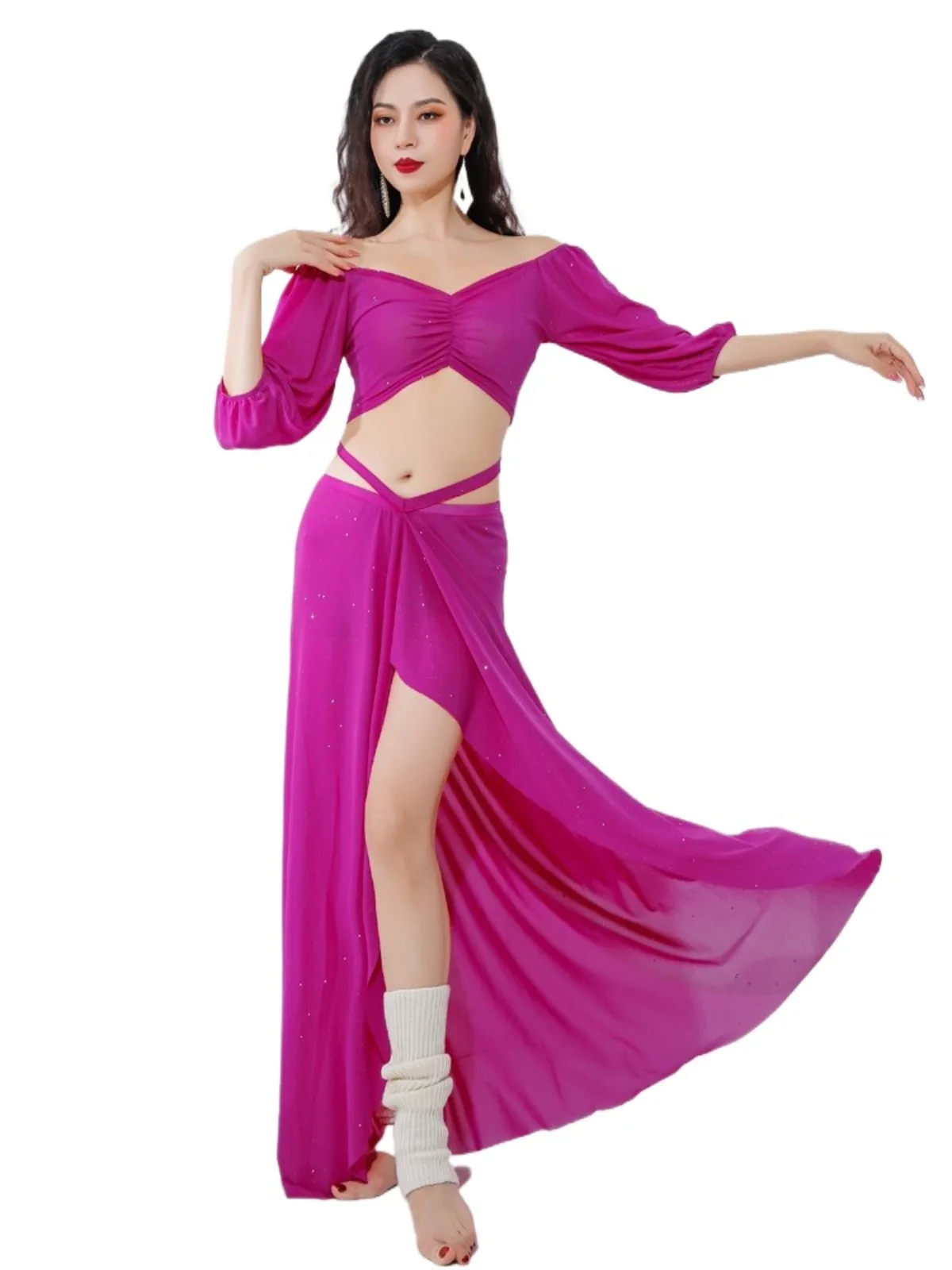 

Women French Palace Style Belly Dance Costume Set New Oriental Dance Stage Wear Comfortable Practice Outfit for Dance Class
