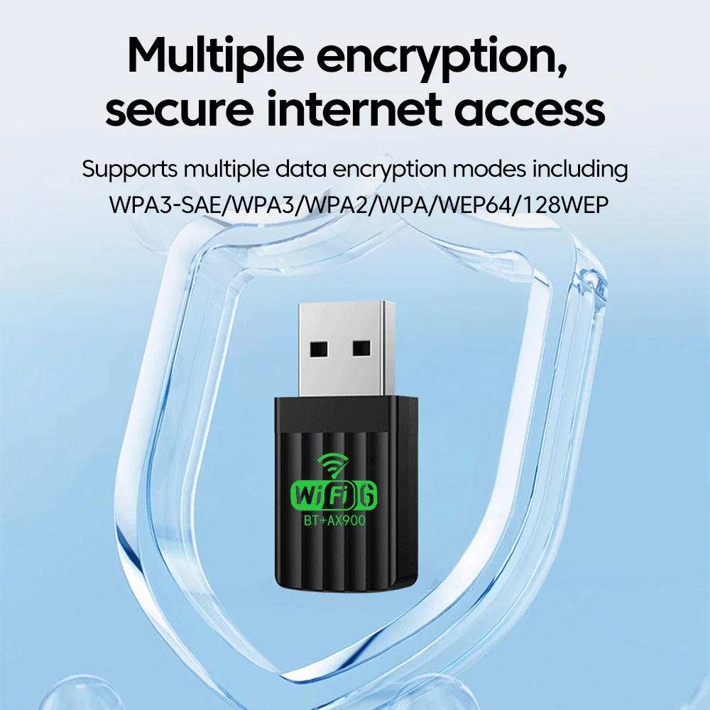2 In 1 Bluetooth 5.4 WiFi USB Adaptor Kartu Jaringan Nirkabel WiFi 6 AX900 Dongle Dual Band 2.4G & 5GHz untuk PC Driver Gratis USB WiFi