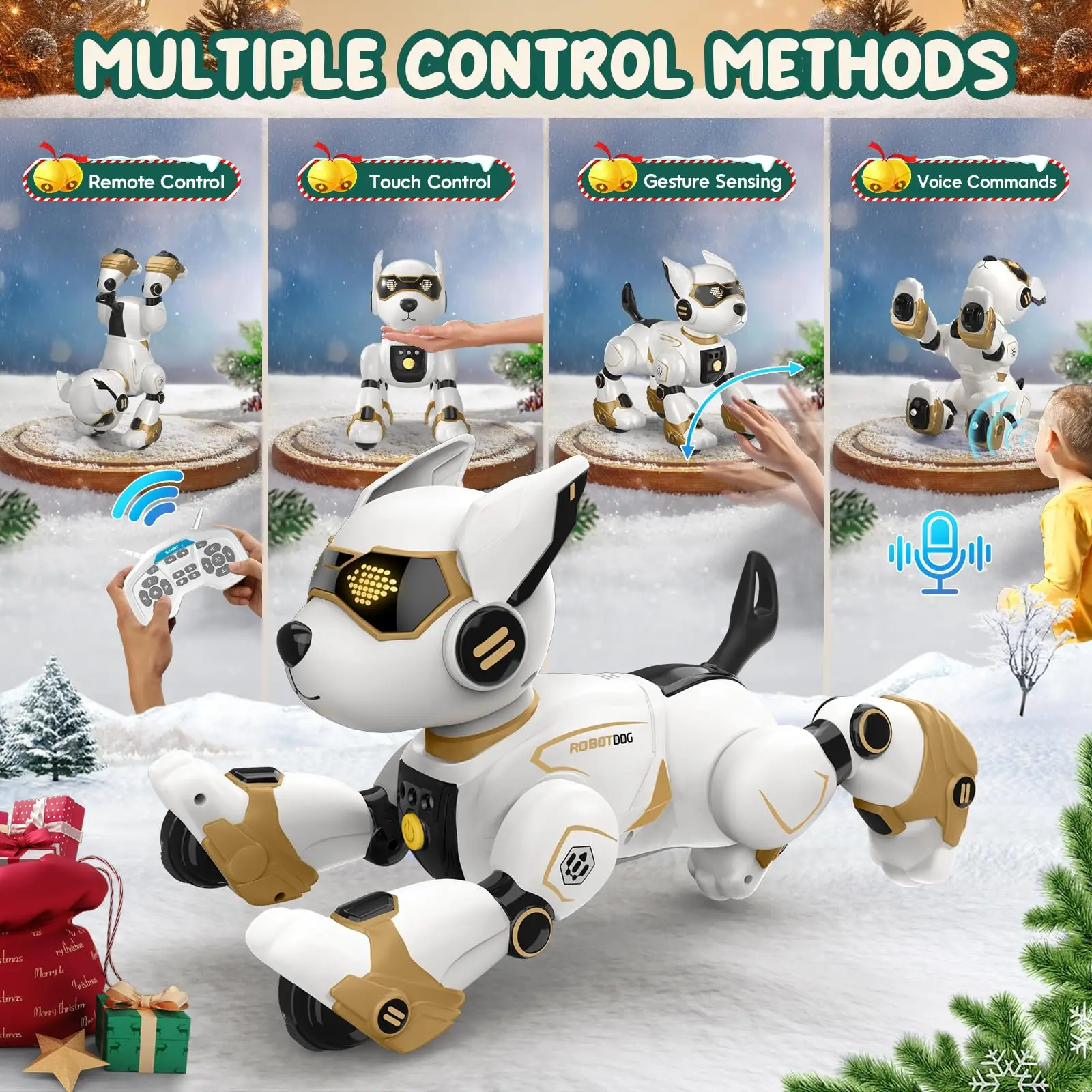 Robot Dog Toy for Kids, Programmable Remote Control Robot Puppy with Voice & Touch Sensors, Dancing & Singing, Animal Sound