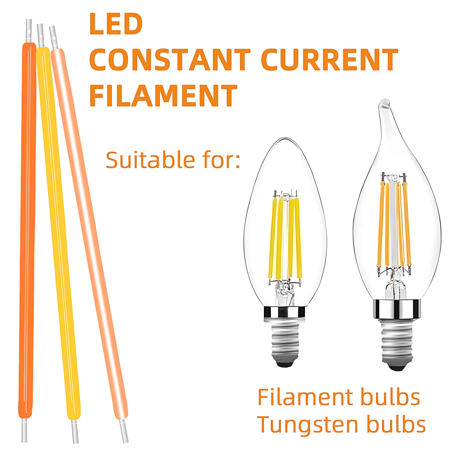 5 pz DC 3V 12V 38/54/68MM Cob Led filamento 2200k bianco blu rosso rosa Edison lampadina parti lampada diodi a luce a incandescenza