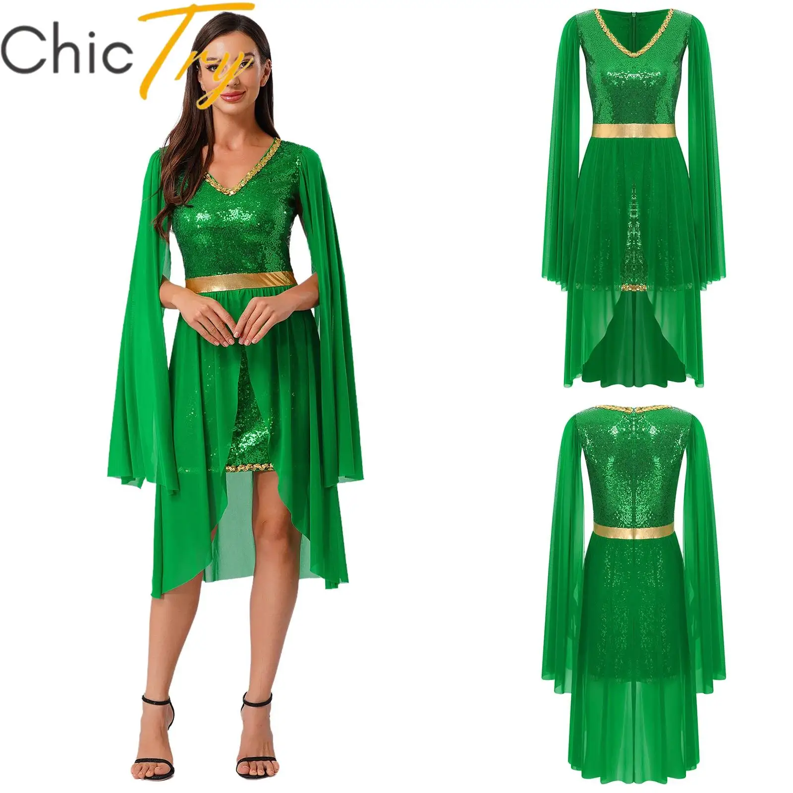 

Womens Green Princess Fairy Costume Butterfly Elf Forest Tinker Halloween Cosplay Party Bell Dress Carnival Roleplay Dress Up