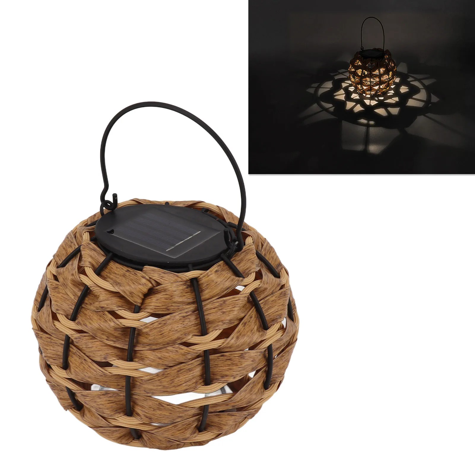 

ZK40 Outdoor Solar Lantern LED Waterproof Hollowed Rattan Ball Solar Hanging Light Christmas Decorations Garden Yard Porch Lawn