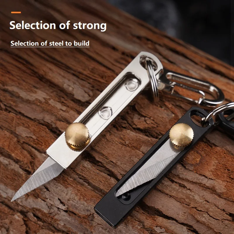 Simple outdoor mini folding knife, EDC mini folding knife, portable retractable box knife, stainless steel pocket knife