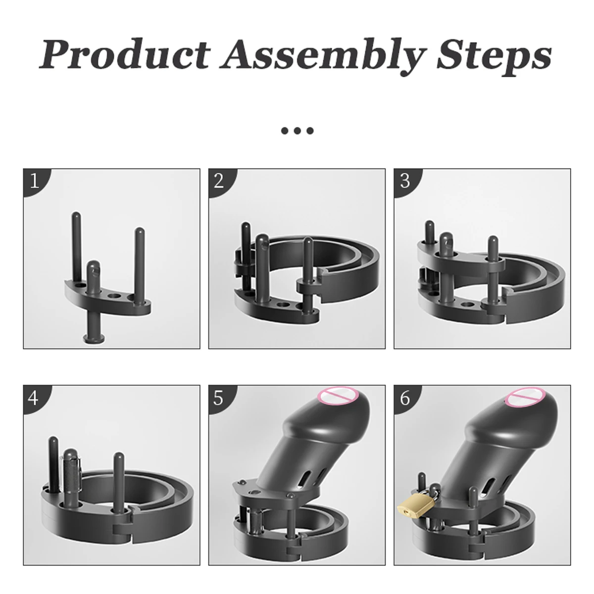 ذكر قفص القضيب جهاز العفة الكبار لعبة الجنس القضيب ممارسة تنفس سيليكون العفة قفص مع 4 حلقة للرجال قفص القضيب #4