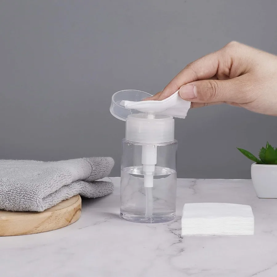 100ml Refillable Empty Press Pump Bottle Clear Dispenser Liquid Container Remover Cleaner Polish Makeup Manicure Tools Accessory