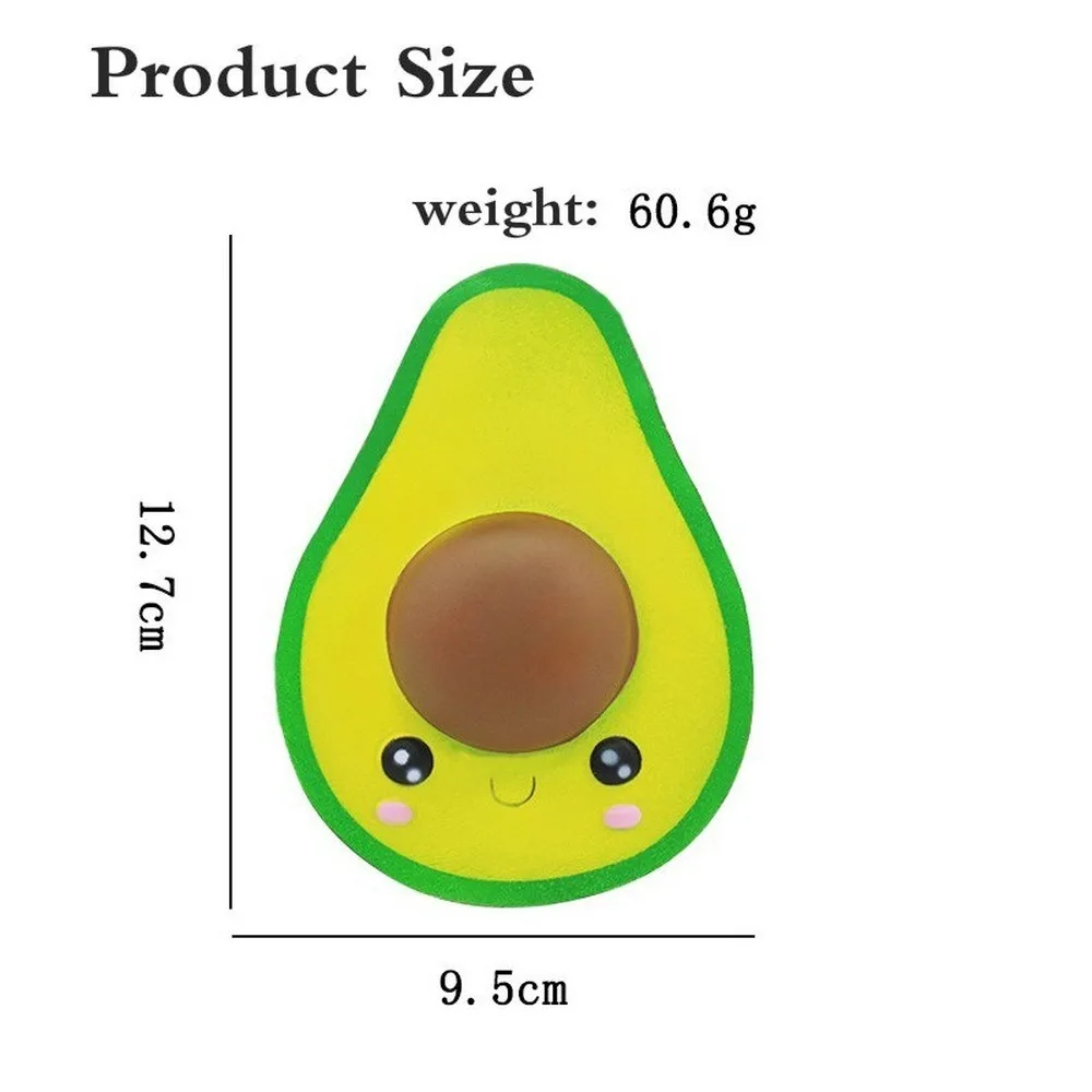 Kawaii Avocado Diy Antistress Squishy Speelgoed Gesimuleerde Fruit Serie Trage Stijgende Stress Grappig Speelgoed Voor Volwassenen Baby Xmas Gift