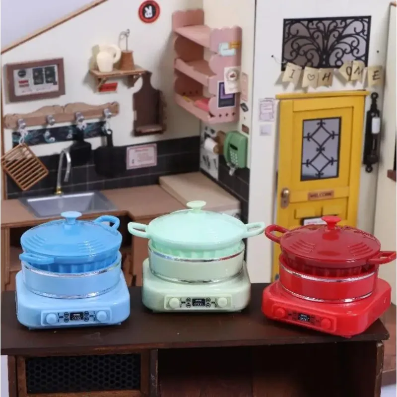 

New Fashion 1:12 Doll House Creative Simulation Mini Cute Induction Cooker Miniature Plastic Model Decoration