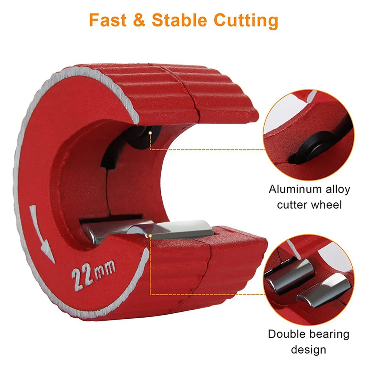 

A64E 2PCS 15mm & 22mm Copper Pipe Cutter Mini Auto Pipe Slice Tool Zinc Alloy Tube Cutter for Cutting Copper Aluminum Pipes