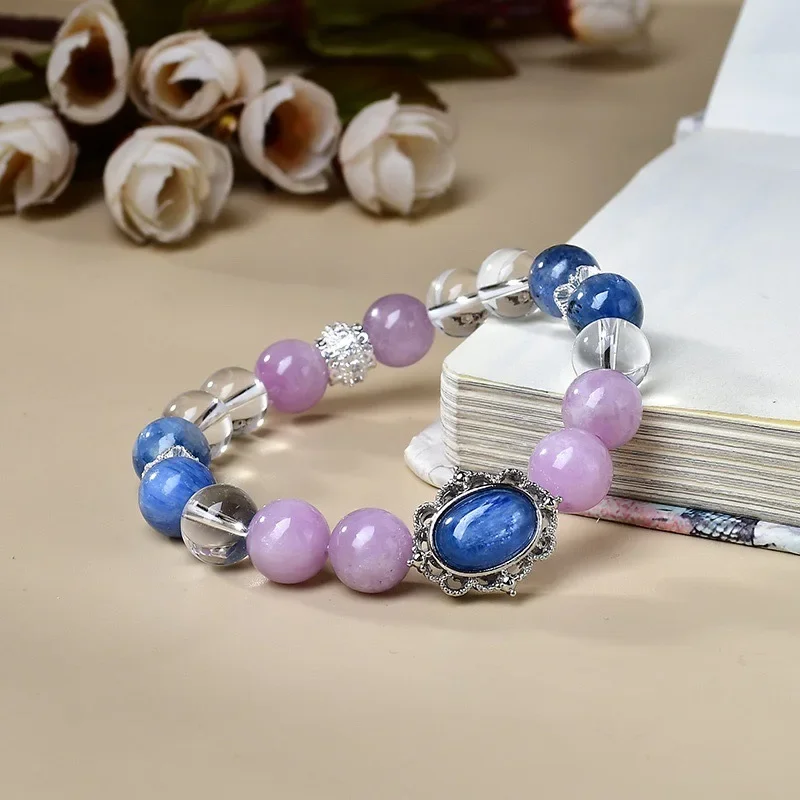 

Natural Kyanite Purple Lithium White Crystal Bracelet Women's Light Luxury Fashion Lucky Bracelet