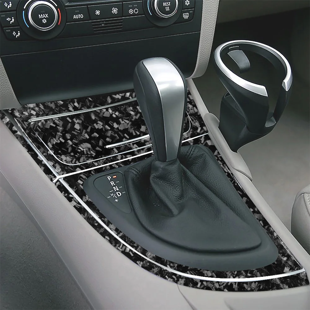 For BMW 1 Series E81 E82 E87 E88 2008-2013 Forged Carbon Fiber Gear Shift Storage Panel Cover Trim Set Car Accessories Sticker