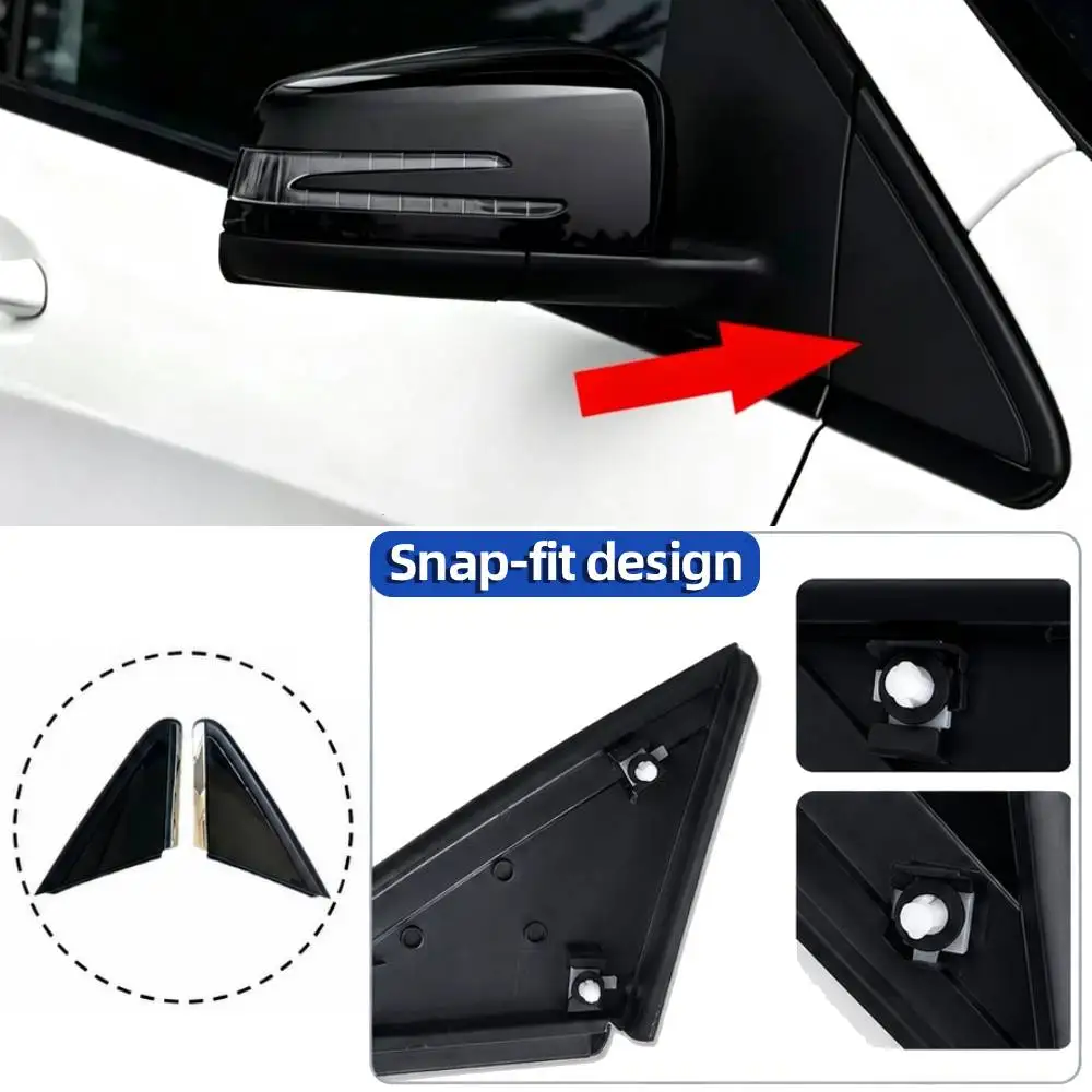 Car Rearview Mirror A-pillar Triangle Trim Panel Auto Reversing Mirror Decor for Mercedes Benz W246 B-Class B180 B200 2012-2018