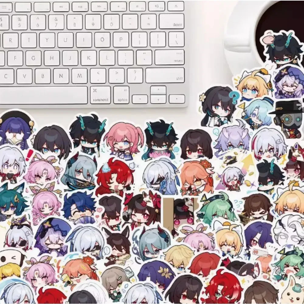 99 قطعة لعبة هونكاي: ستار السكك الحديدية ملصق لطيف شخصية Q-نسخة الصورة الرمزية تزيين سطح المكتب سكيتبورد الدراجات خوذات الدراجات النارية