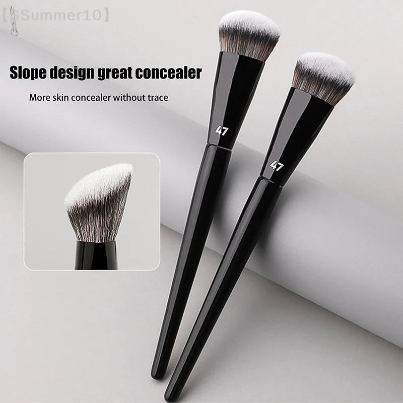 【SSummer10】Single Flat Round Tube Foundation Brush with Box - Powder Blush Concealer Skin-Friendly Makeup Tool【SS】