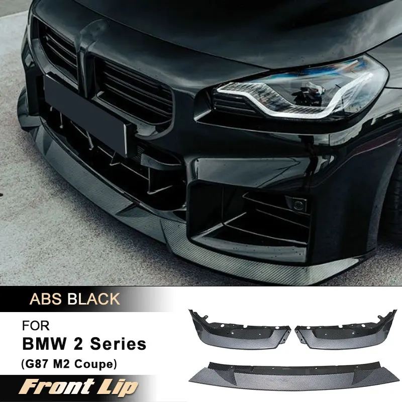 

Car Front Bumper Lip Spoiler for BMW 2 Series G87 M2 Coupe 2023-2025 Racing Front Lip Chin Apron Guard Body Kits ABS