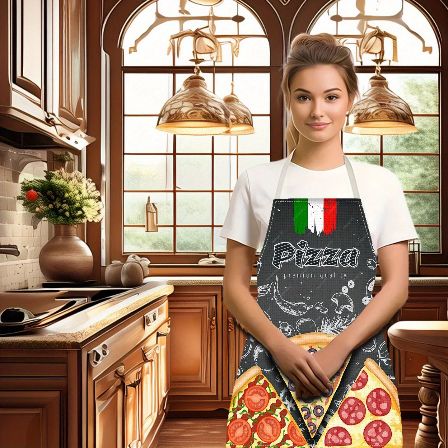 Linen Apron Pizza Italian Food - Home Cooking In Italian recension och pris