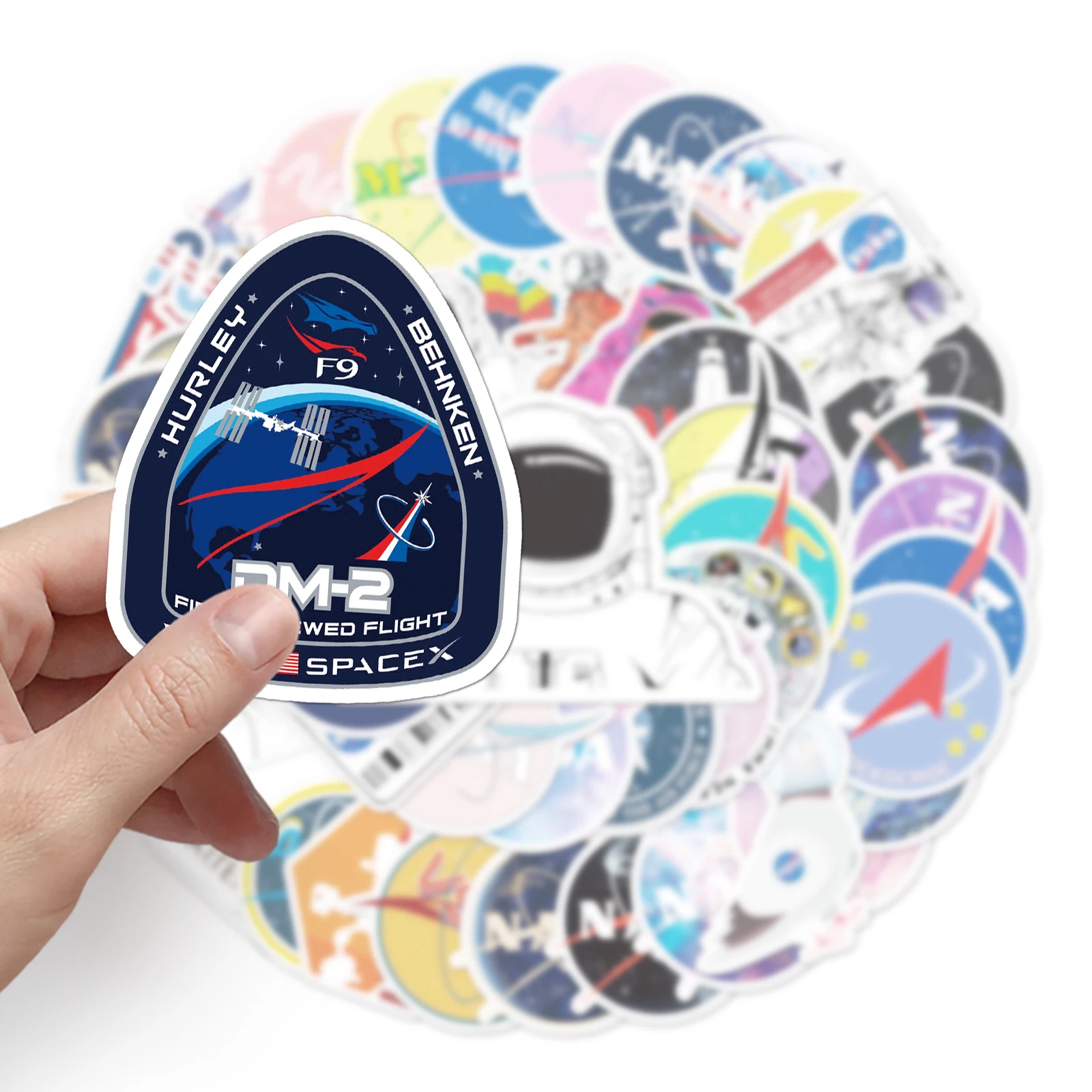 50 قطعة من ملصقات جرافيتي لطيفة على شكل رسوم كرتونية من سلسلة ناسا، ملصقات شخصية لحقيبة الكمبيوتر المحمول ولوح التزلج #3