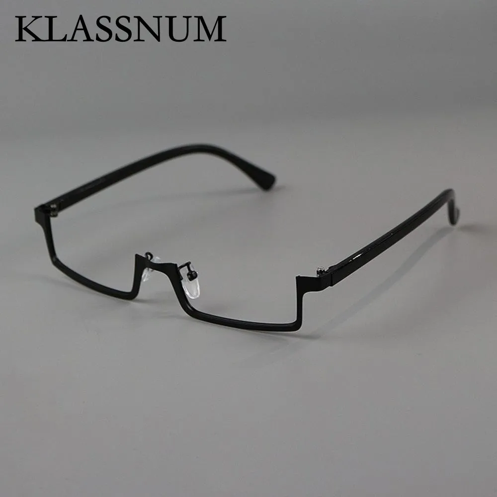 Rectangular Glasses Y2K Frame Half Frame Glasses Without Lens Anime Two-dimensional Cosplay Eyewear Decoration Party Eyeglasses