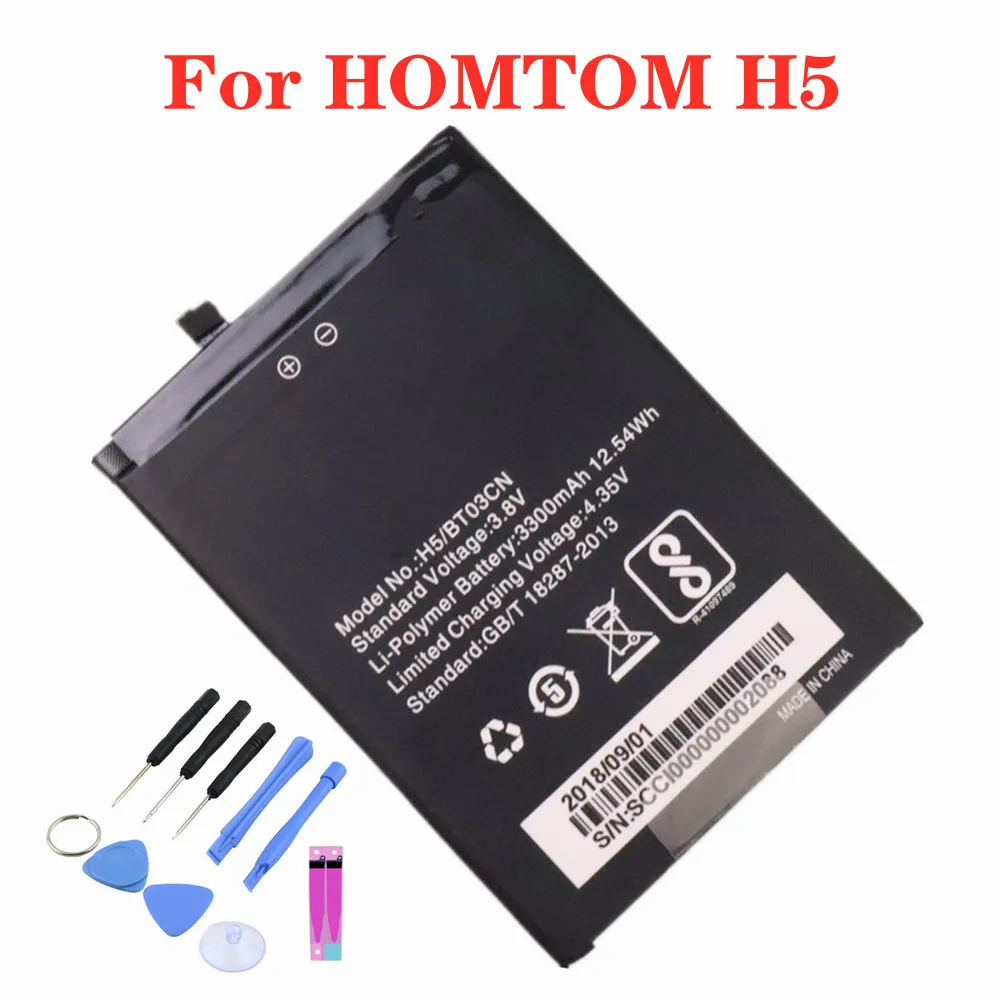 

New Mobile Phone Battery For HOMTOM H5 BT03CN 3300mAh High Quality Battery Bateria In Stock + Tools with Tracking Number