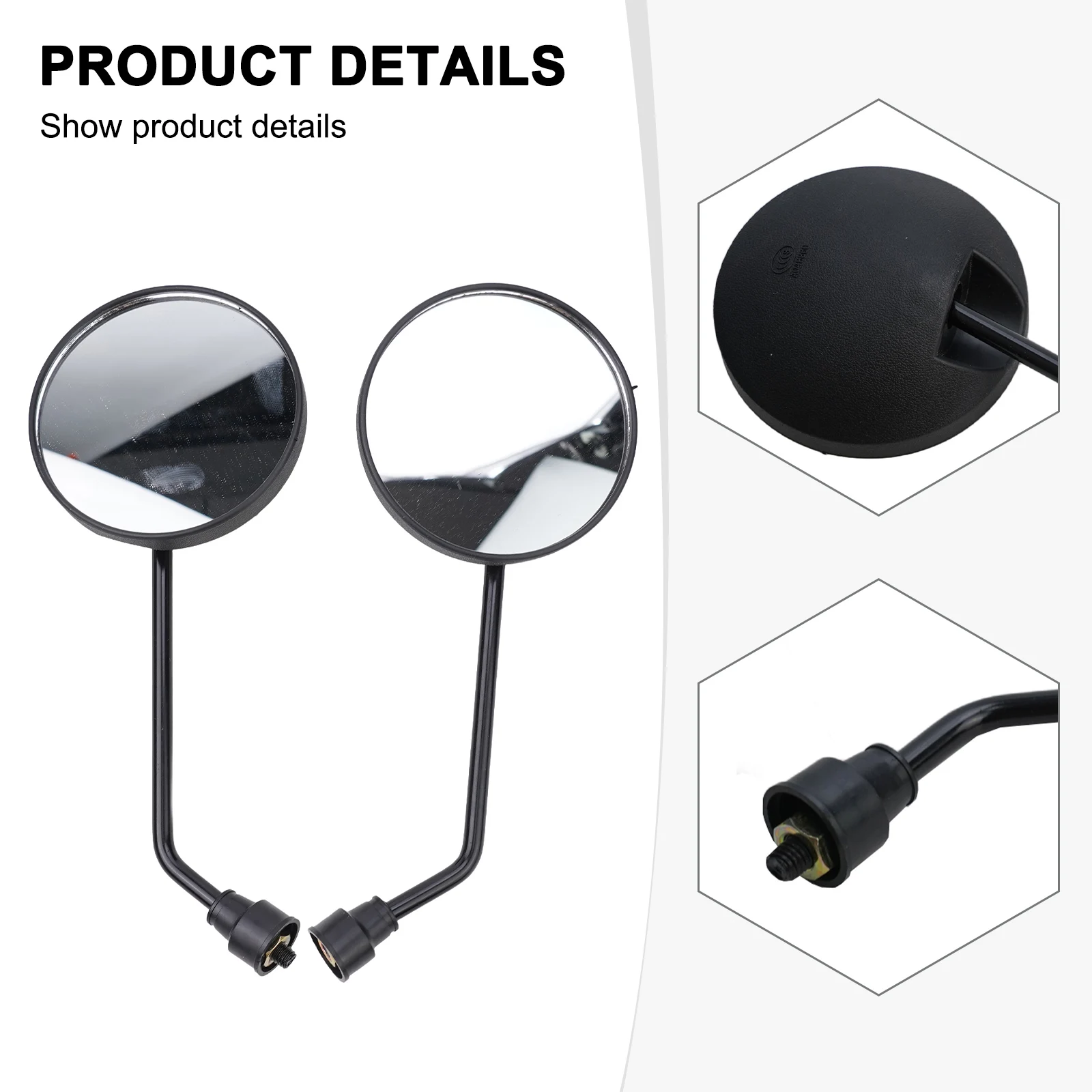 1 Pair Electric Bicycle Wide Angle Convex Rearview Mirror 8mm N1/N1S/M1/U1 Reflector Mirrors  For E-bike Mirror Accessories