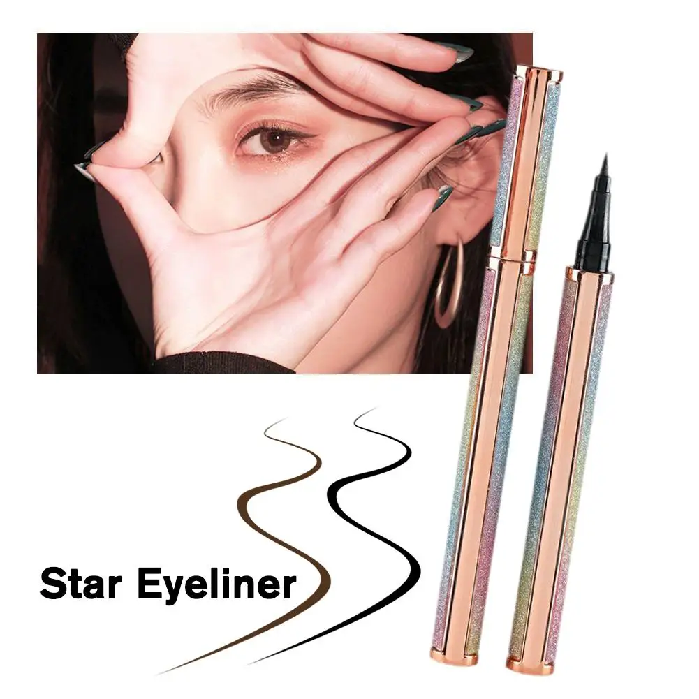 Eyeliner pena Eyeliner bintang hitam keren tahan air tahan minyak tahan lama anti-noda cepat kering X9C1